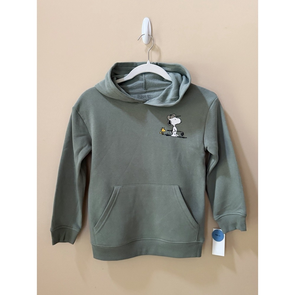 Peanuts Boys Snoopy & Woodstock Golf Graphic Pullover Hoodie Sweatshirt Sz S NWT